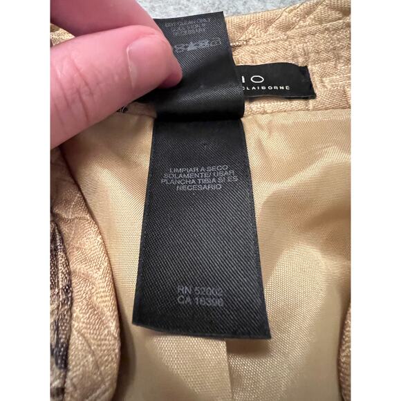 Liz Claiborne Studio Floral Cardigan Blazer Womens Medium Lined Open Front Brown - Picture 5 of 16